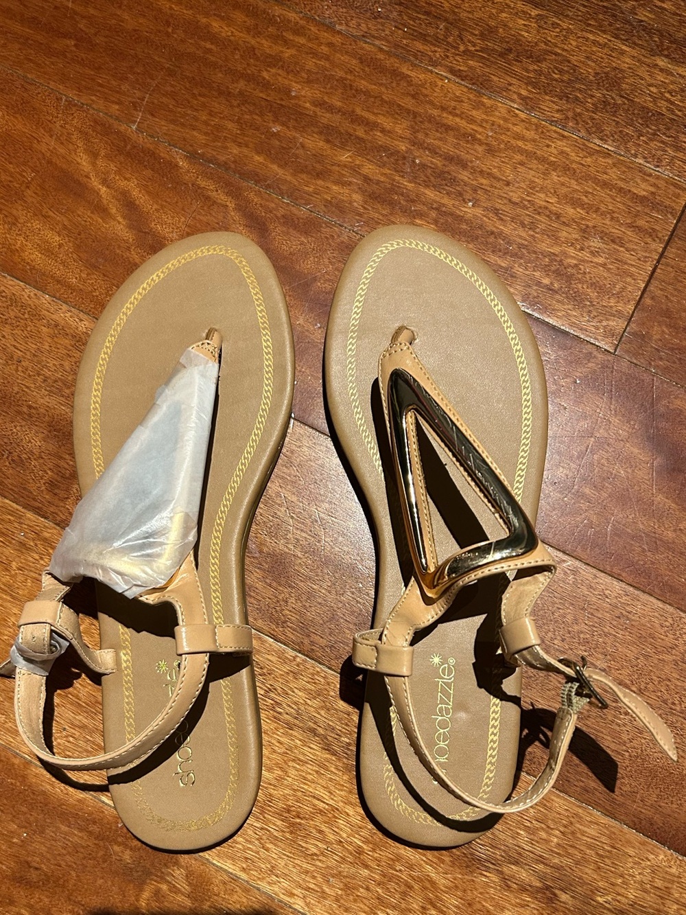 Sandals with Gold Accent